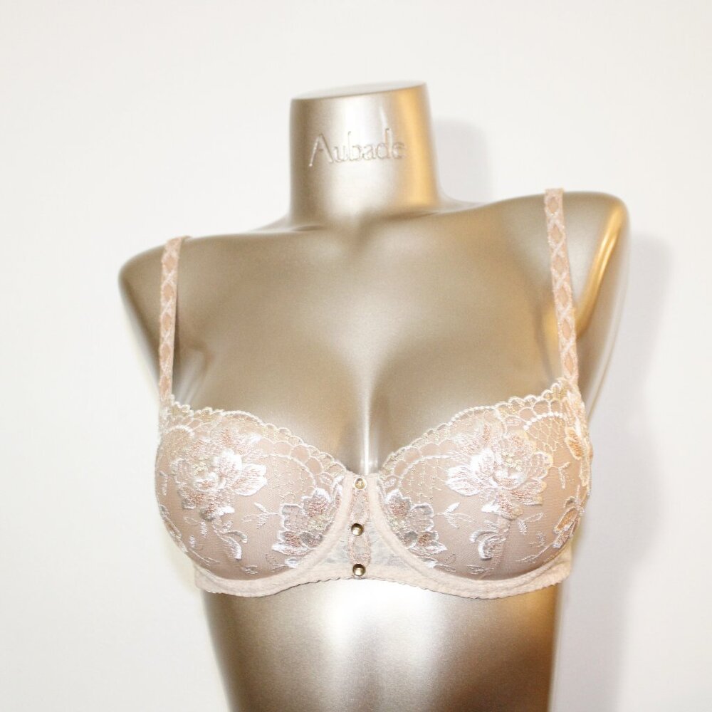 Aubade Paris Sample Mélodie d'Été Pink Nude Floral Bra 34B